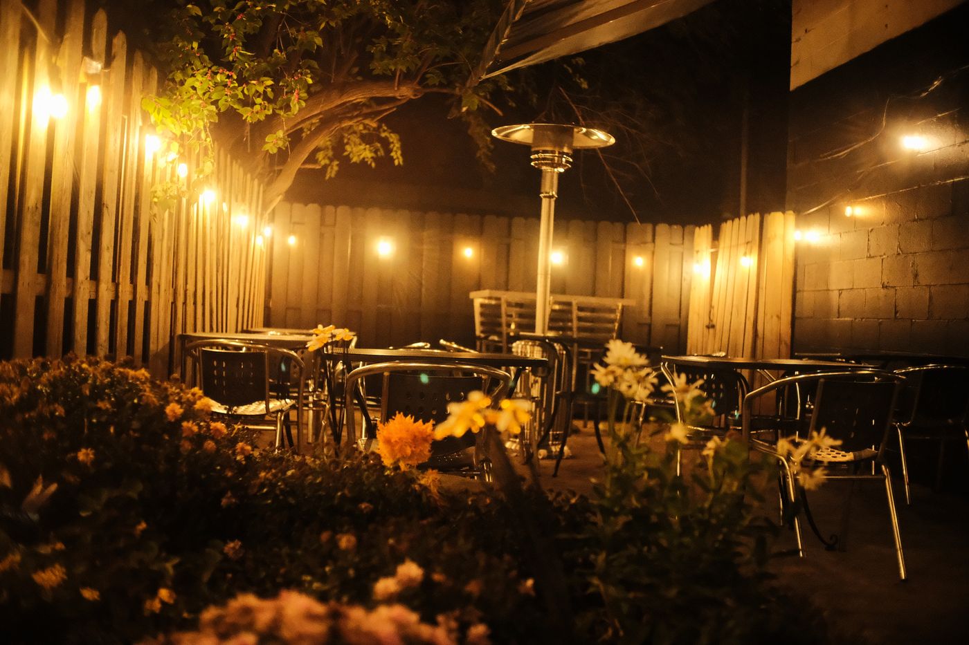 HOKAH patio at night